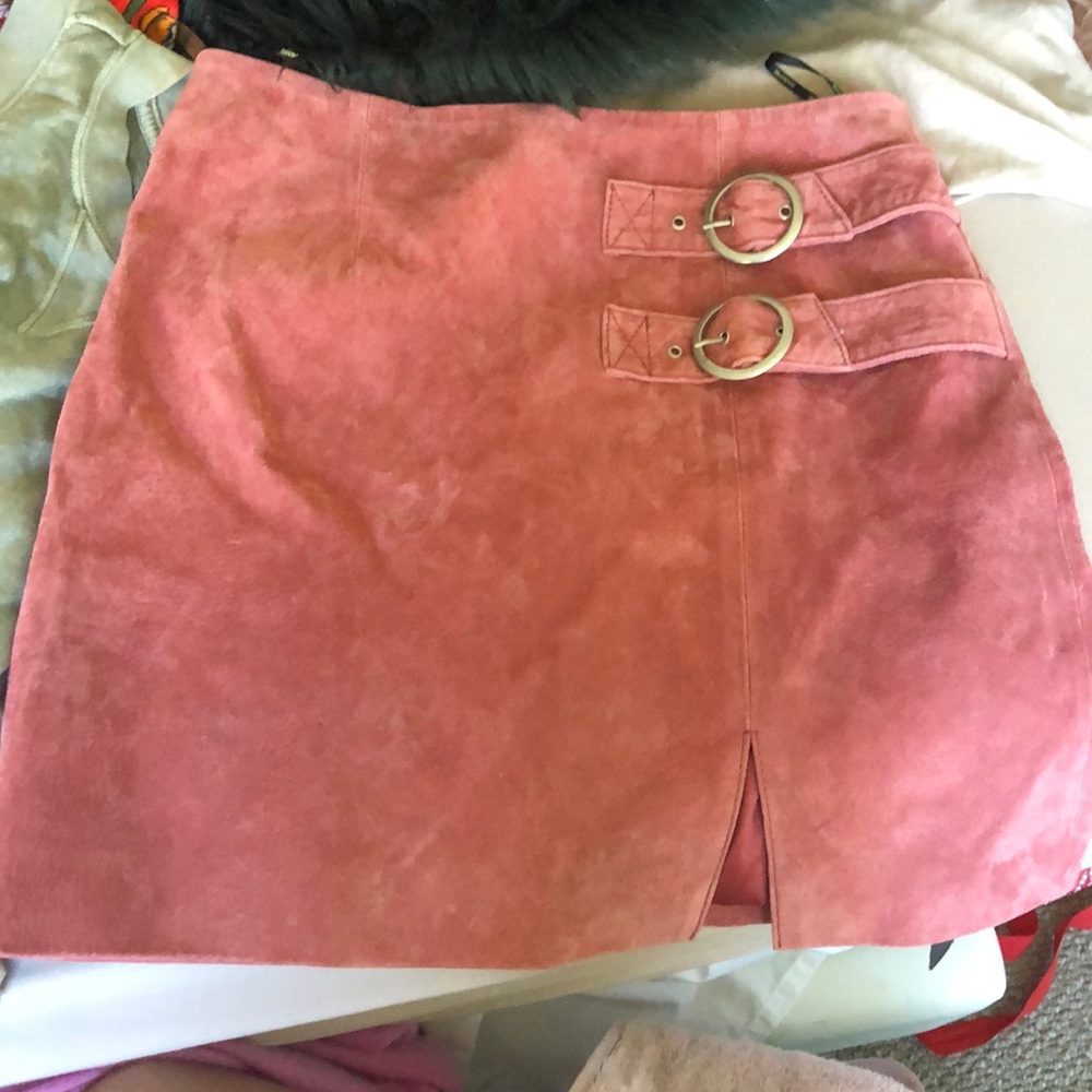 Pink mini skirt